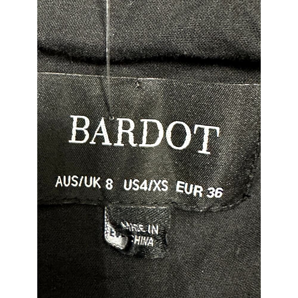 Bardot Mariah Babydoll Dress Long Sleeves Swiss Dot Lace Detailing Black XS NWOT - Picture 8 of 9